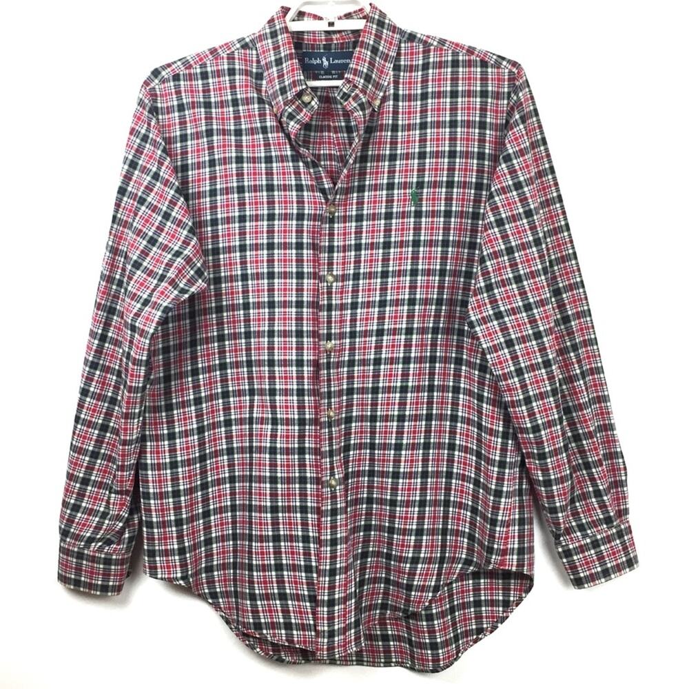 Ralph Lauren Plaid Shirt Classic Fit Mens Medium